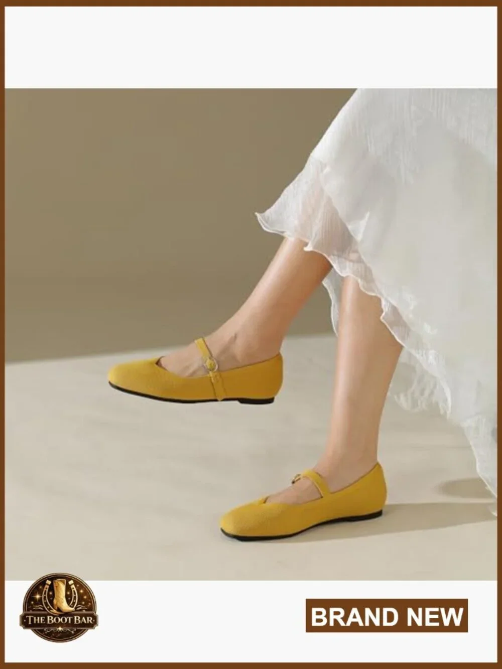 Women's Square Toe Knit Ballet Flats with Adjustable Ankle Strap